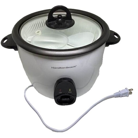 Hamilton Beach Electric Rice Cooker Food Steamer 16 Cups RC21 37516 White - Picture 2 of 10